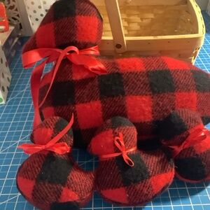 Holiday Decor plaid decorations Little wool ducks plush and cute